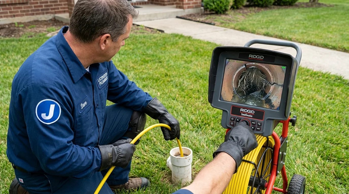 Sewer camera inspection being performed by Johns Plumbing LLC in Maybrook